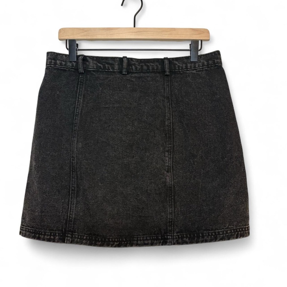 Gilli NWT asymmetric-fastened black stonewashed denim a-line mini skirt - Picture 4 of 7